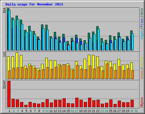 Daily usage for November 2013