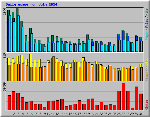 Daily usage for July 2024