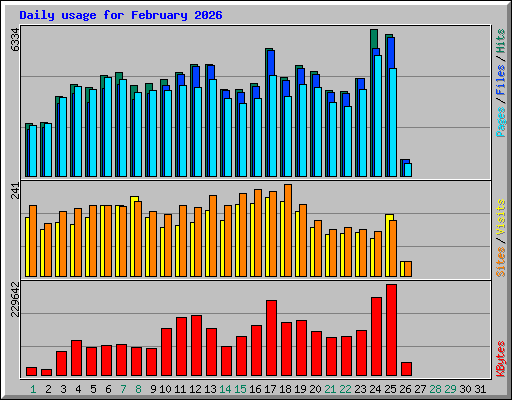 Daily usage for February 2026