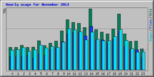 Hourly usage for November 2013