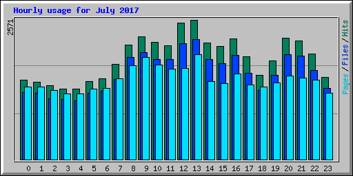 Hourly usage for July 2017