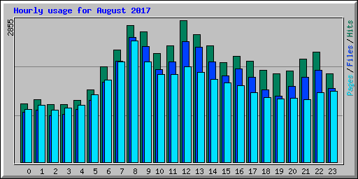 Hourly usage for August 2017