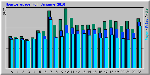 Hourly usage for January 2018