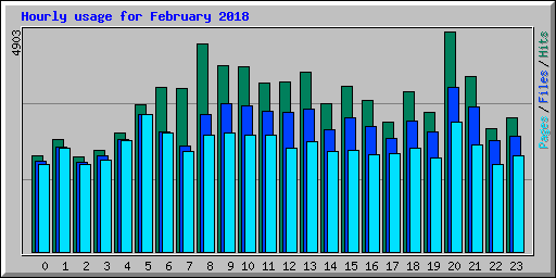 Hourly usage for February 2018