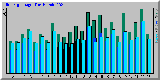 Hourly usage for March 2021