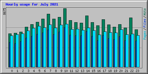 Hourly usage for July 2021